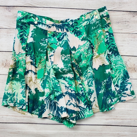elevenses Pants - Anthropologie Elevenses tropical print wrap style skort